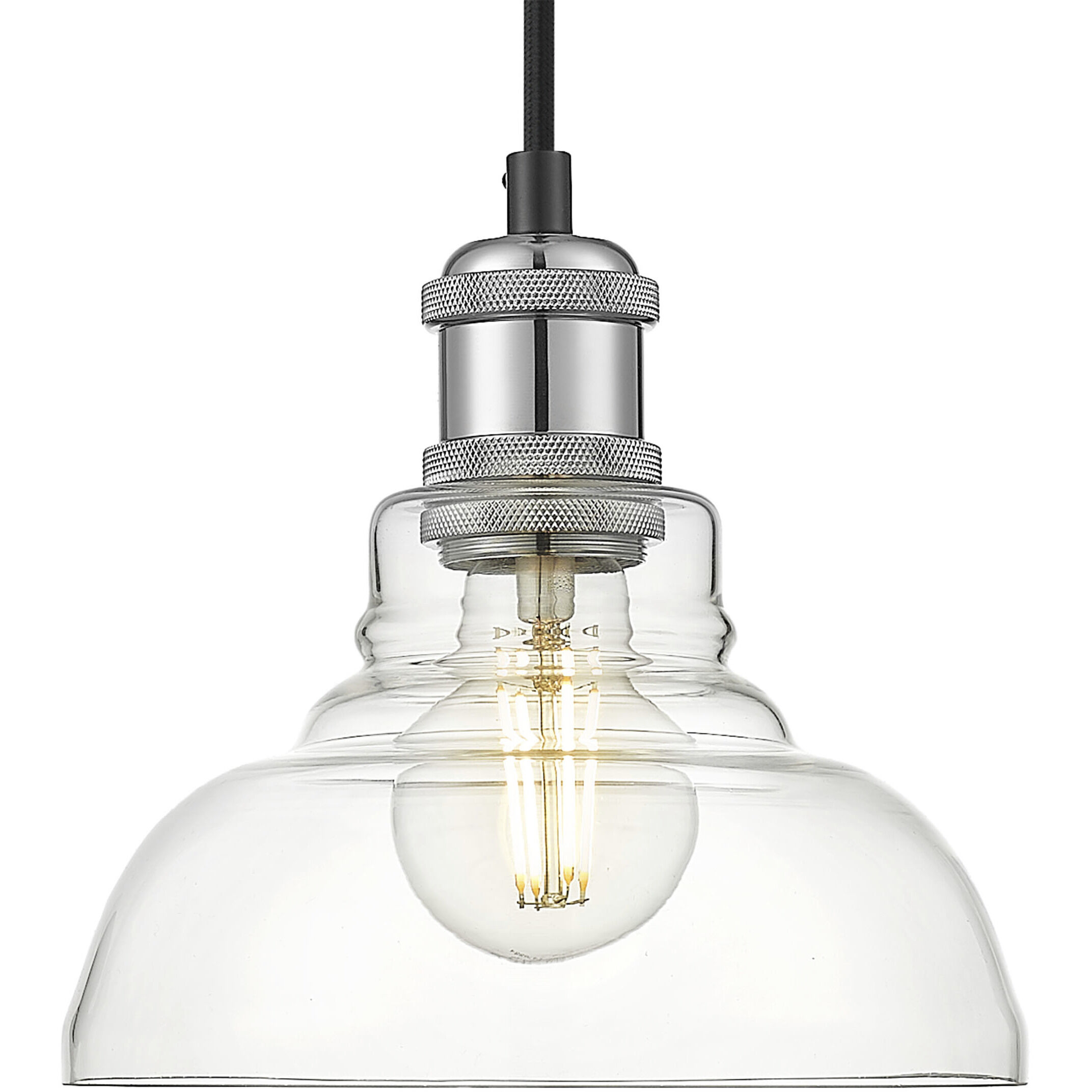 Yep Carver 1 Light 7.5 inch Chrome Pendant Ceiling Light in Clear Glass