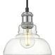 Yep Carver 1 Light 7.5 inch Chrome Pendant Ceiling Light in Clear Glass