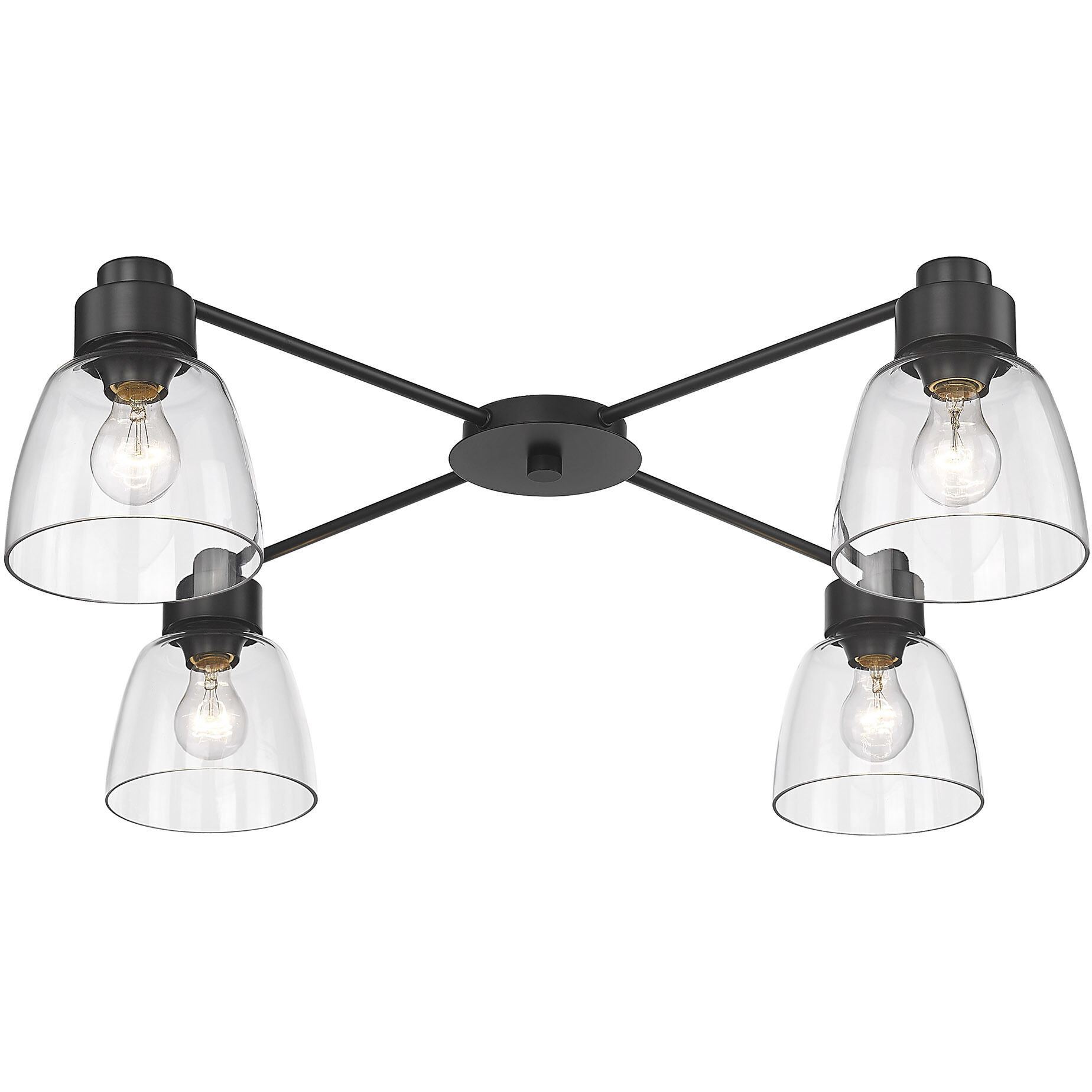 Remy 4 Light 35.88 inch Matte Black Flush Mount Ceiling Light