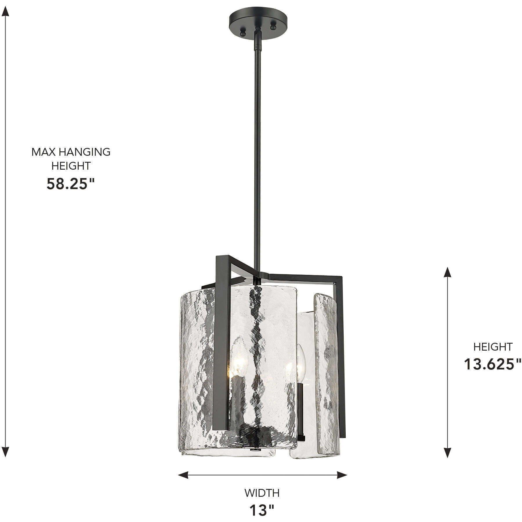 Aenon 3 Light 13 inch Matte Black Pendant Ceiling Light