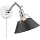 Orwell 1 Light 10 inch Chrome Articulating Wall Sconce Wall Light in Matte Black, Adjustable