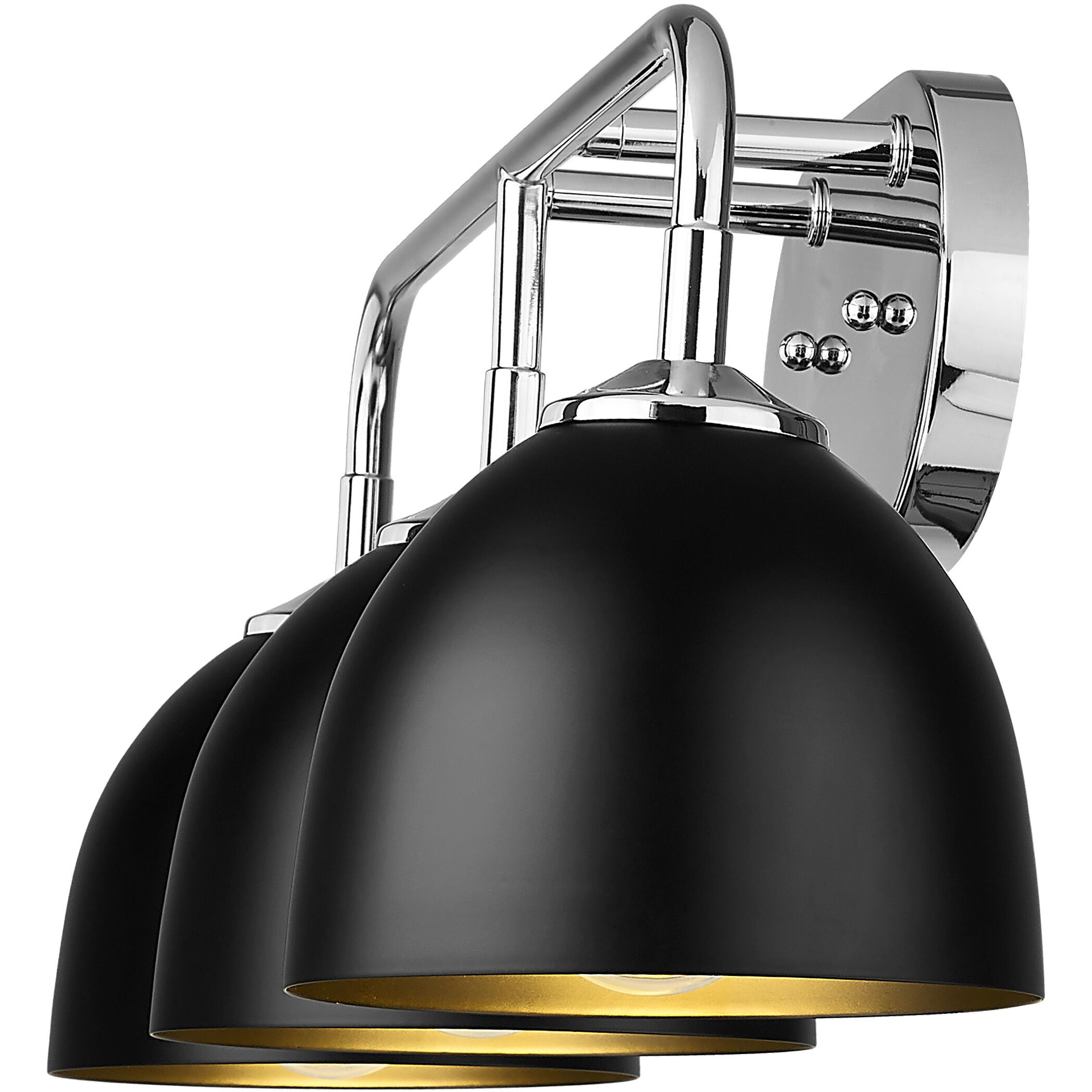 Yep Zoey Vanity Wall Light in Chrome, Matte Black