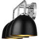 Yep Zoey Vanity Wall Light in Chrome, Matte Black