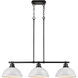 Duncan 3 Light 40 inch Matte Black Linear Pendant Ceiling Light in White