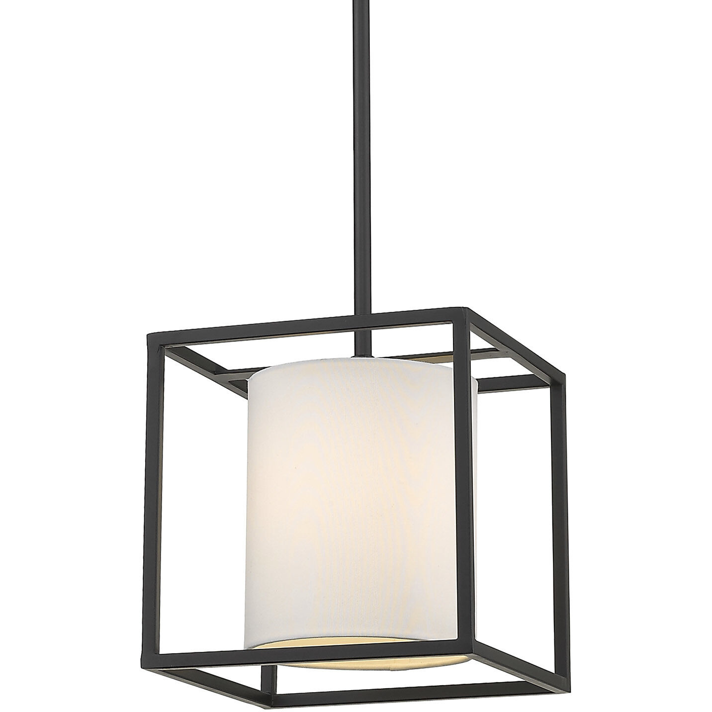 Manhattan 1 Light 9 inch Matte Black Pendant Ceiling Light, Damp