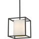 Manhattan 1 Light 9 inch Matte Black Pendant Ceiling Light, Damp