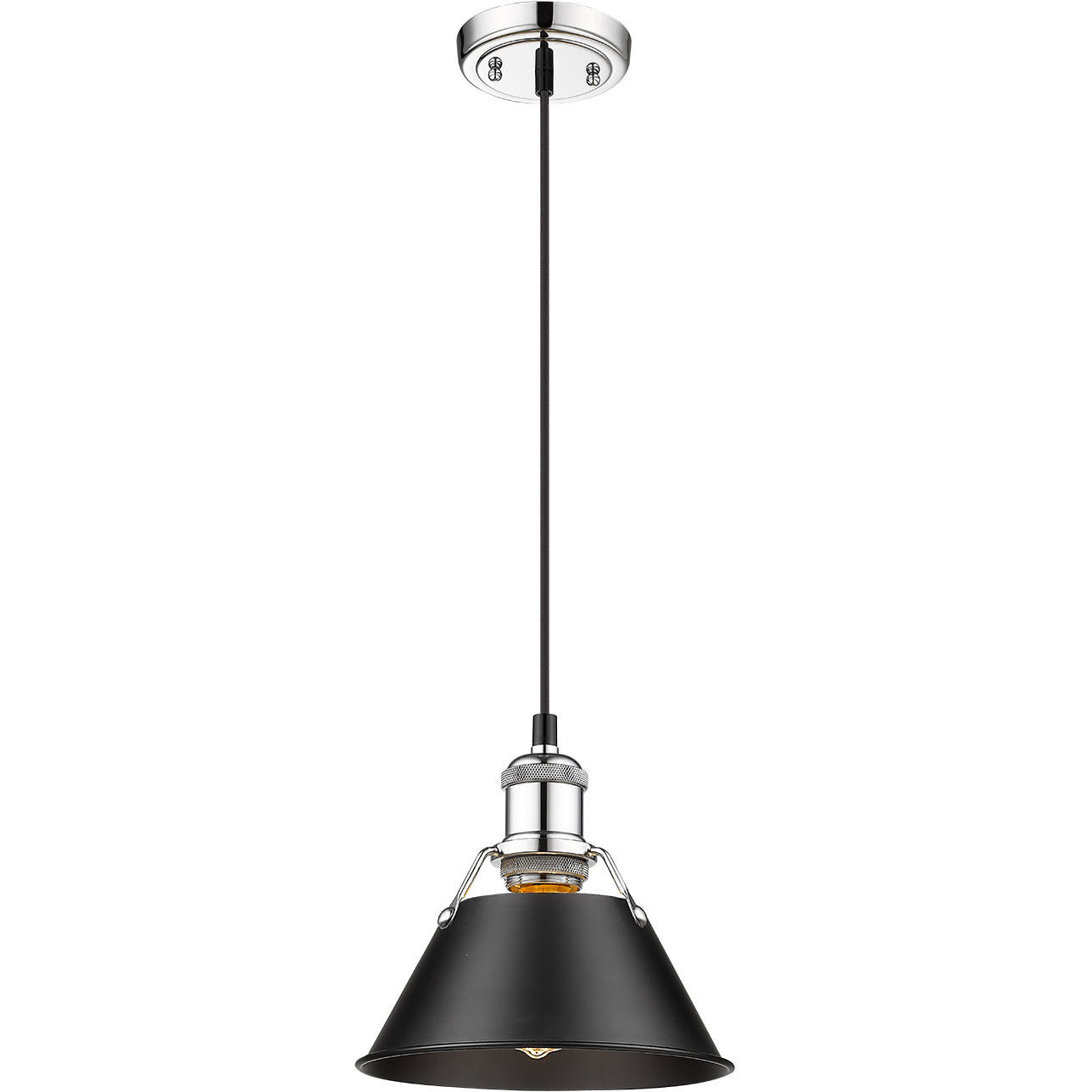 Yep Orwell Pendant Ceiling Light in Chrome, Matte Black, Damp