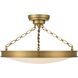 Cameron 1 Light 24 inch Brushed Champagne Brass Semi-Flush Mount Ceiling Light