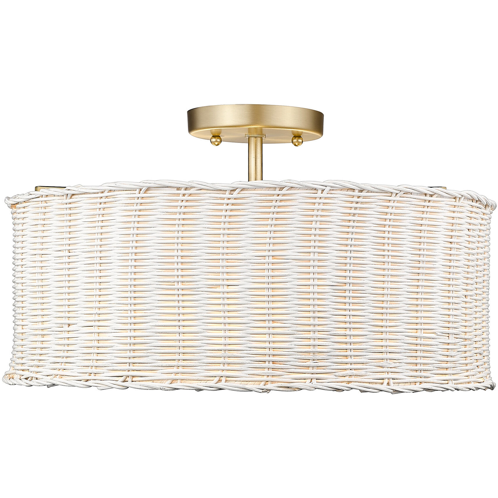 Erma 3 Light 16.38 inch Brushed Champagne Brass Semi-Flush Mount Ceiling Light