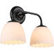 Dorinda 2 Light 16.25 inch Matte Black Vanity Light Wall Light