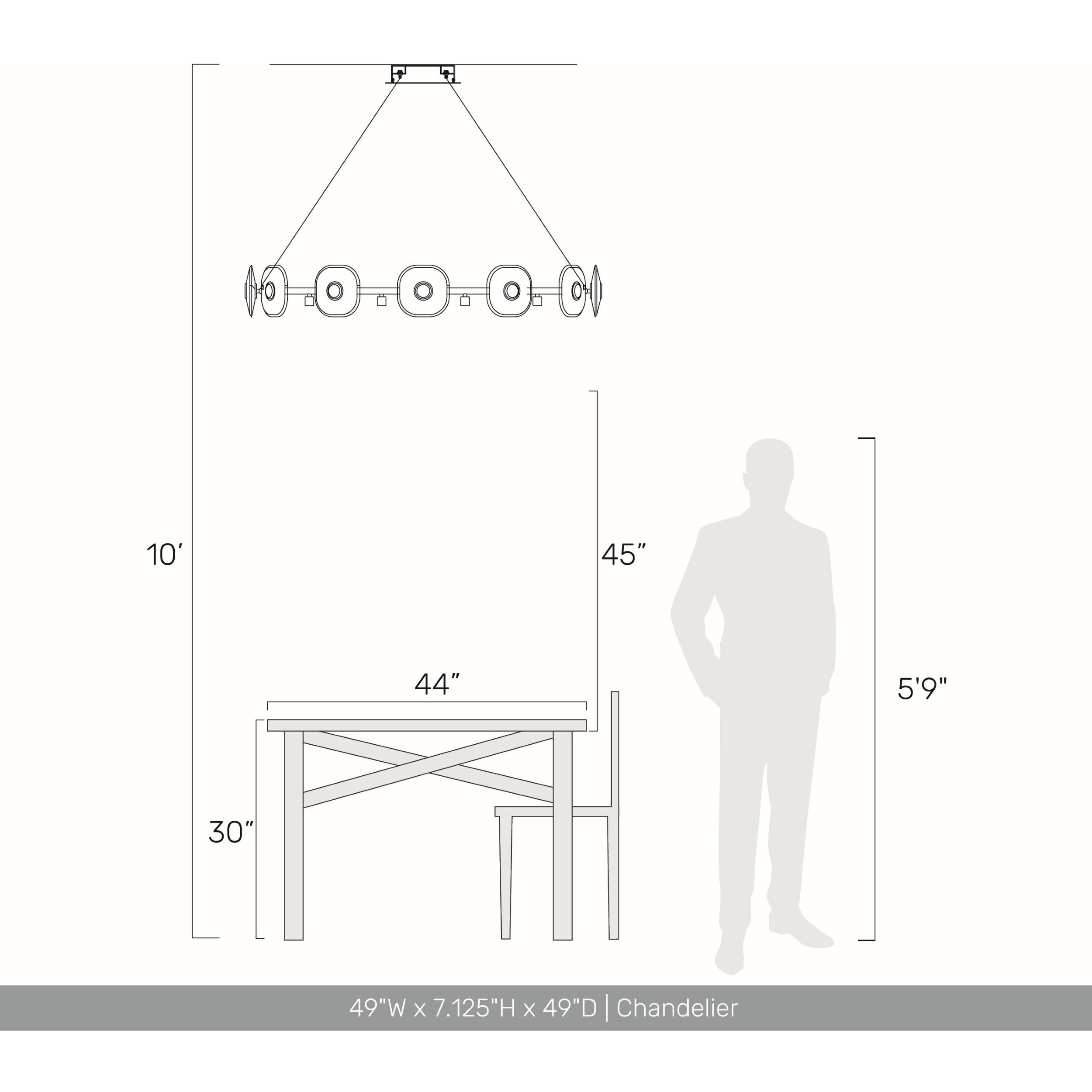Ziva Celestia 49 inch 4.00 watt Chrome Chandelier Ceiling Light