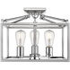 Wesson 3 Light 14 inch Chrome Semi-flush Ceiling Light