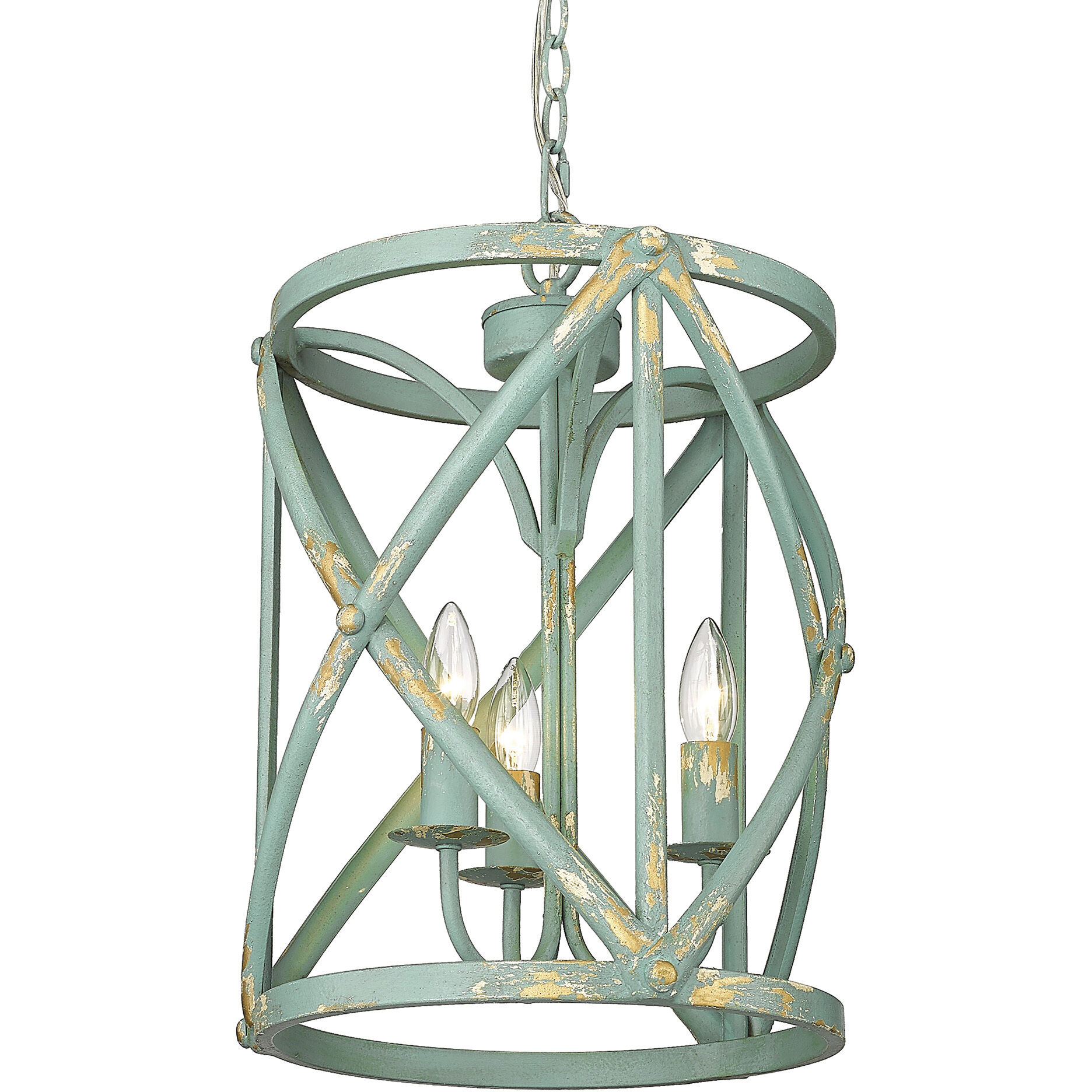 Alcott 3 Light 13 inch Antique Teal Pendant Ceiling Light