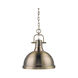 Duncan 1 Light 14 inch Aged Brass Pendant Ceiling Light, Large