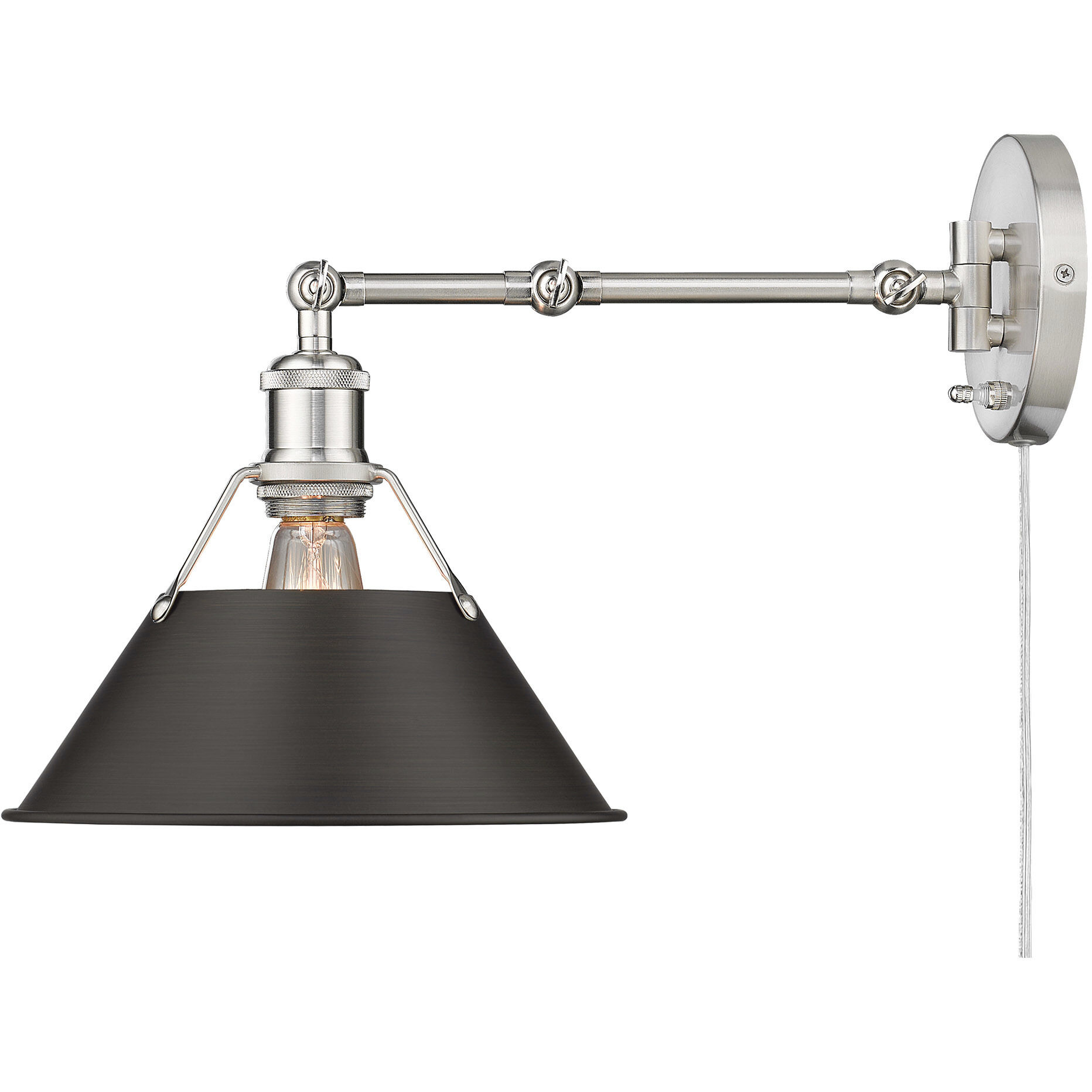Yep Orwell 1 Light 10 inch Pewter Swing Arm Wall Lamp Wall Light in Rubbed Bronze, Adjustable