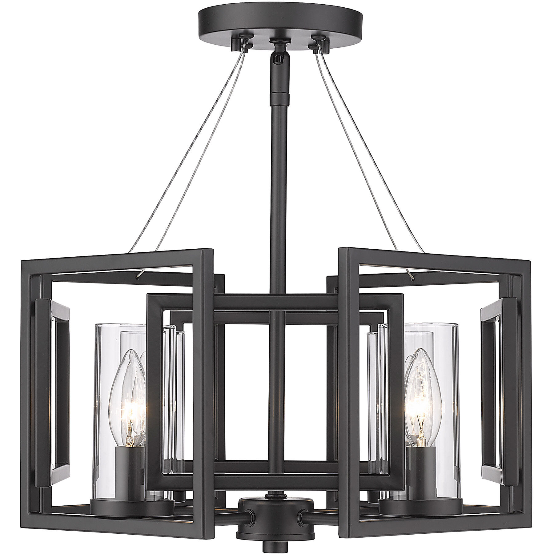 Marco 4 Light 16 inch Matte Black Semi-Flush Mount Ceiling Light