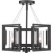 Marco 4 Light 16 inch Matte Black Semi-Flush Mount Ceiling Light