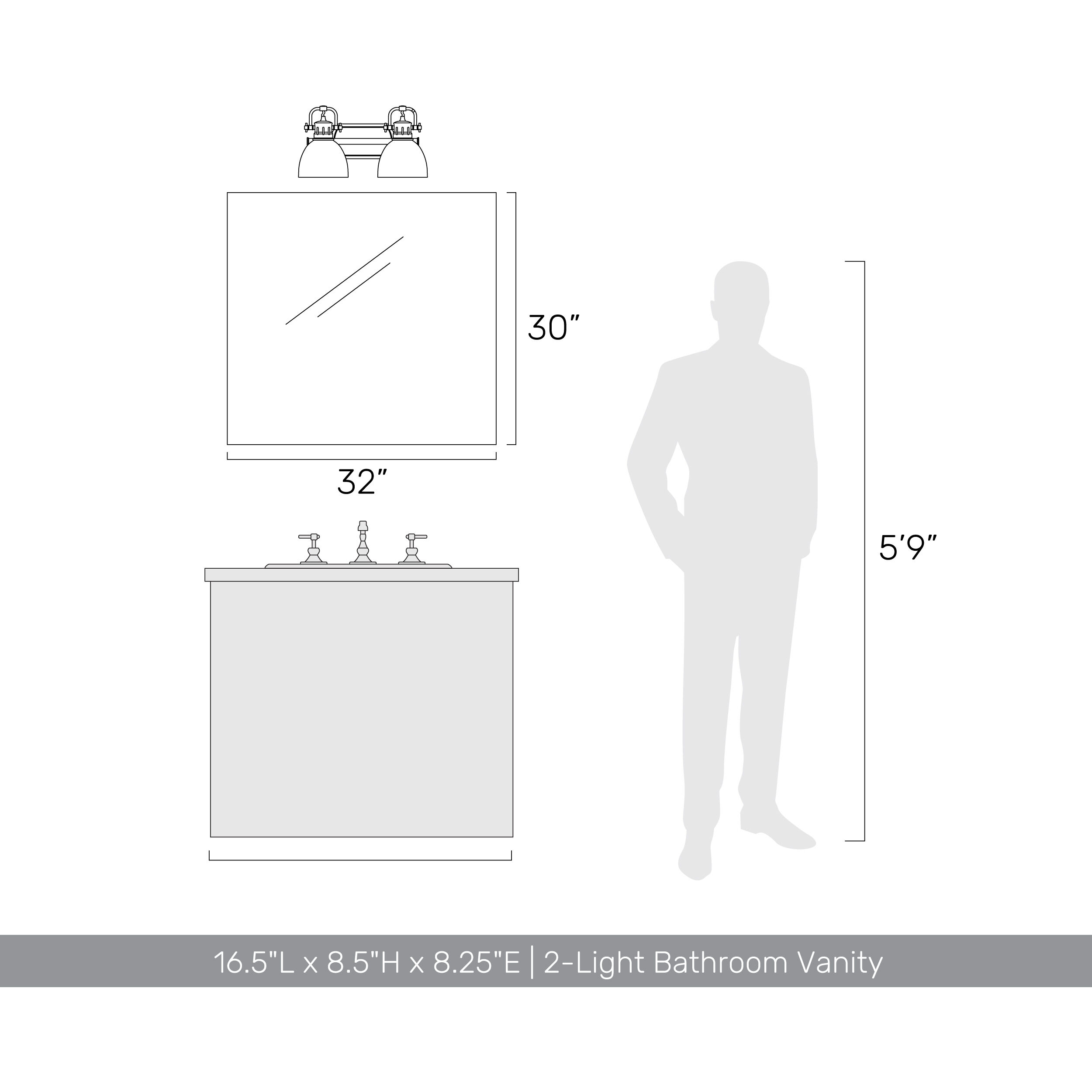 Yep Duncan Vanity Wall Light in Rubbed Bronze