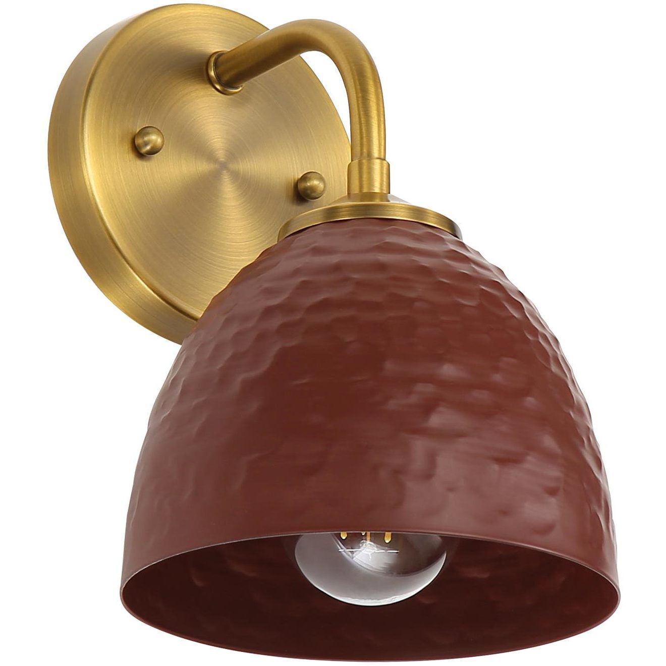 Shepard 1 Light 6.25 inch Modern Brass Wall Sconce Wall Light in Russet Clay