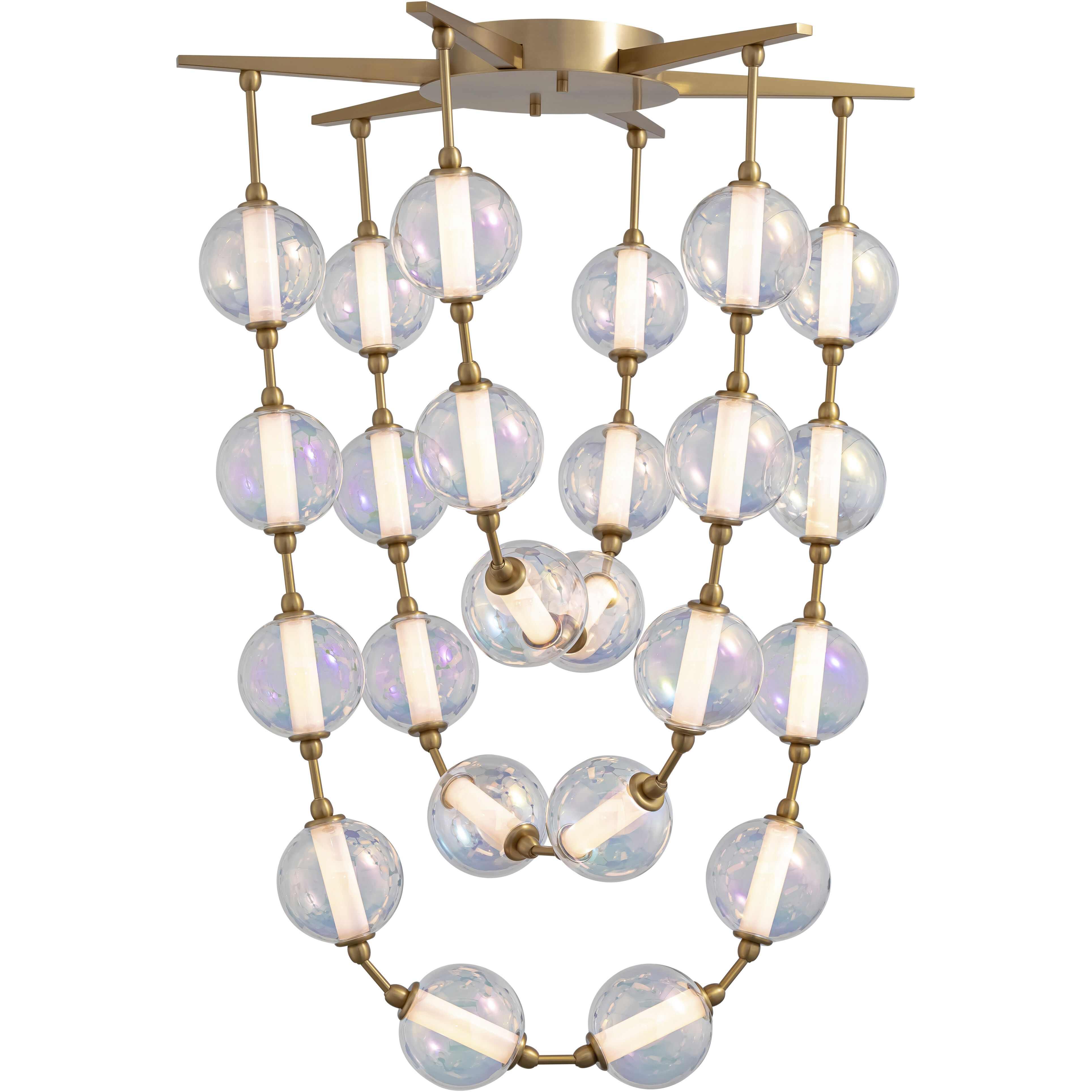 Pearla Pendant Ceiling Light in Brushed Champagne Brass