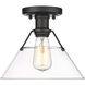 Orwell 1 Light 10 inch Matte Black Flush Mount Ceiling Light in Clear Glass
