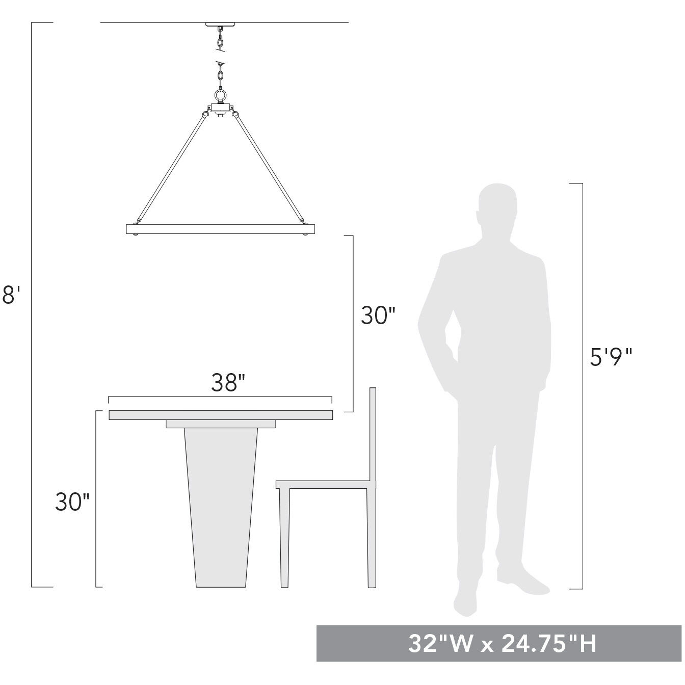 Castile 32 inch 60.00 watt Matte Black Chandelier Ceiling Light