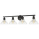 Carver 4 Light 36 inch Matte Black Bath Vanity Wall Light in Clear Glass