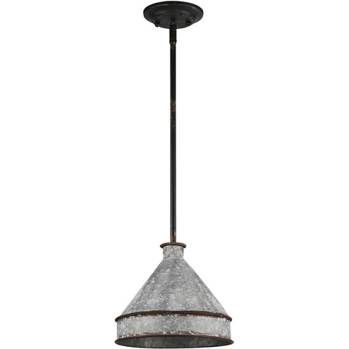 Jasper 1 Light 9.88 inch Antique Black Iron Pendant Ceiling Light