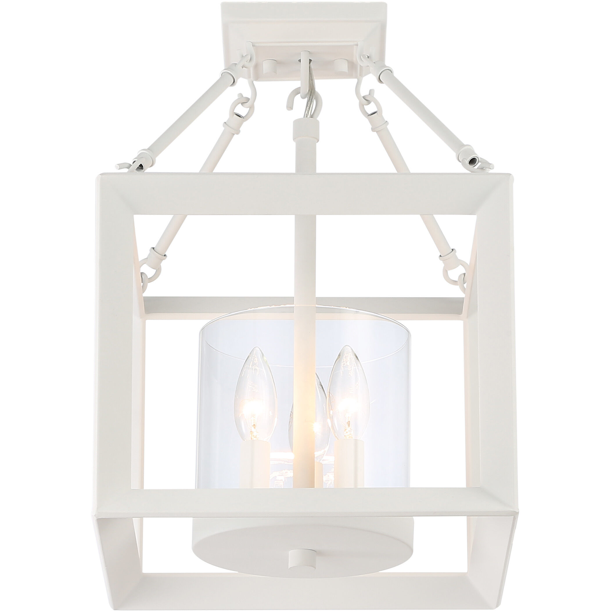 Smyth 3 Light 11.75 inch Natural White Semi-Flush Mount Ceiling Light in Clear Glass