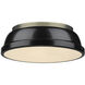 Yep Duncan 2 Light 14 inch Aged Brass Flush Mount Ceiling Light in Black, Damp