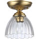 Audra 1 Light 6.88 inch Brushed Champagne Brass Semi-Flush Mount Ceiling Light