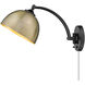 Rey 1 Light 8 inch Matte Black Articulating Wall Sconce Wall Light in Aged Brass, Adjustable