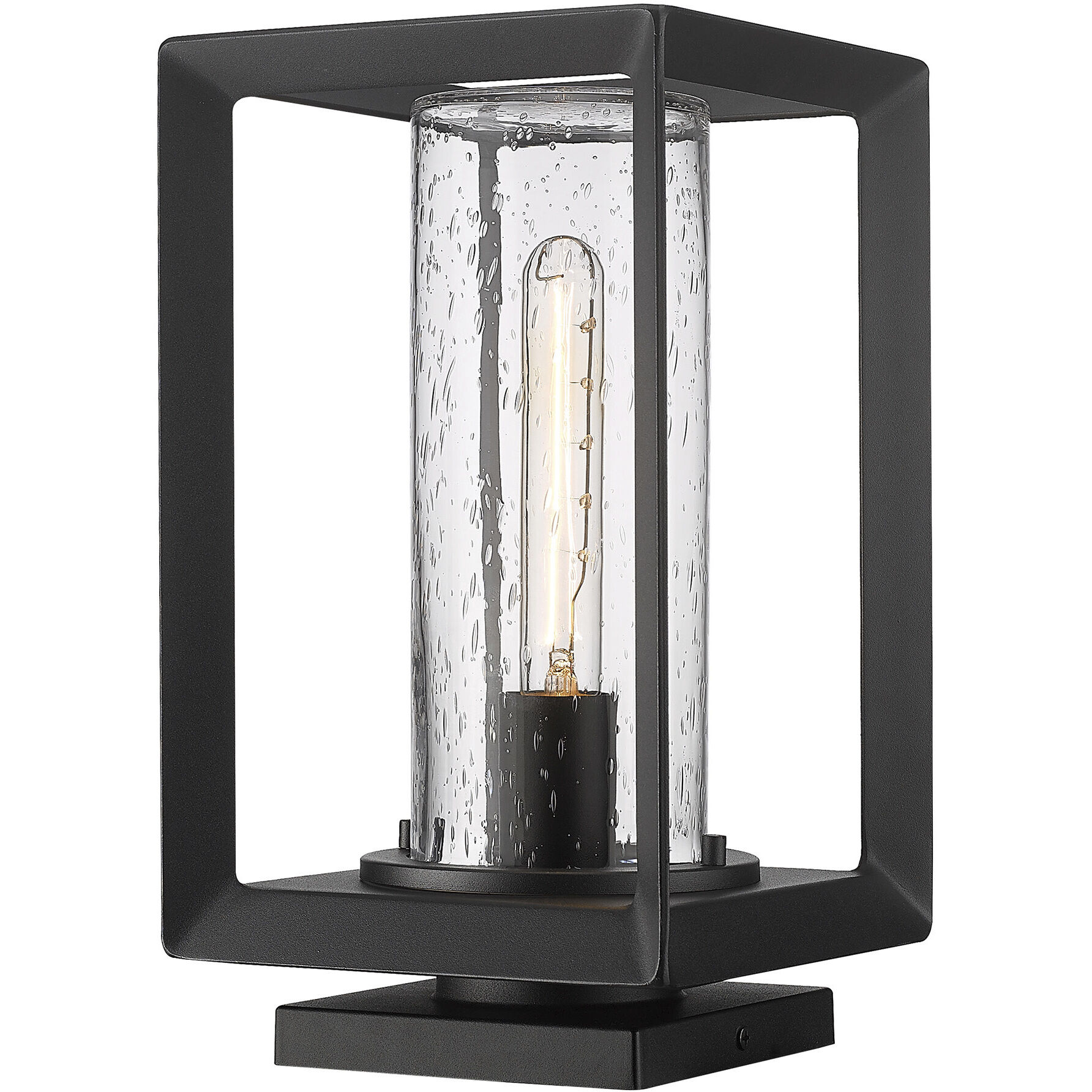 Smyth 1 Light 7.5 inch Natural Black Outdoor Pier Mount in Seeded Glass
