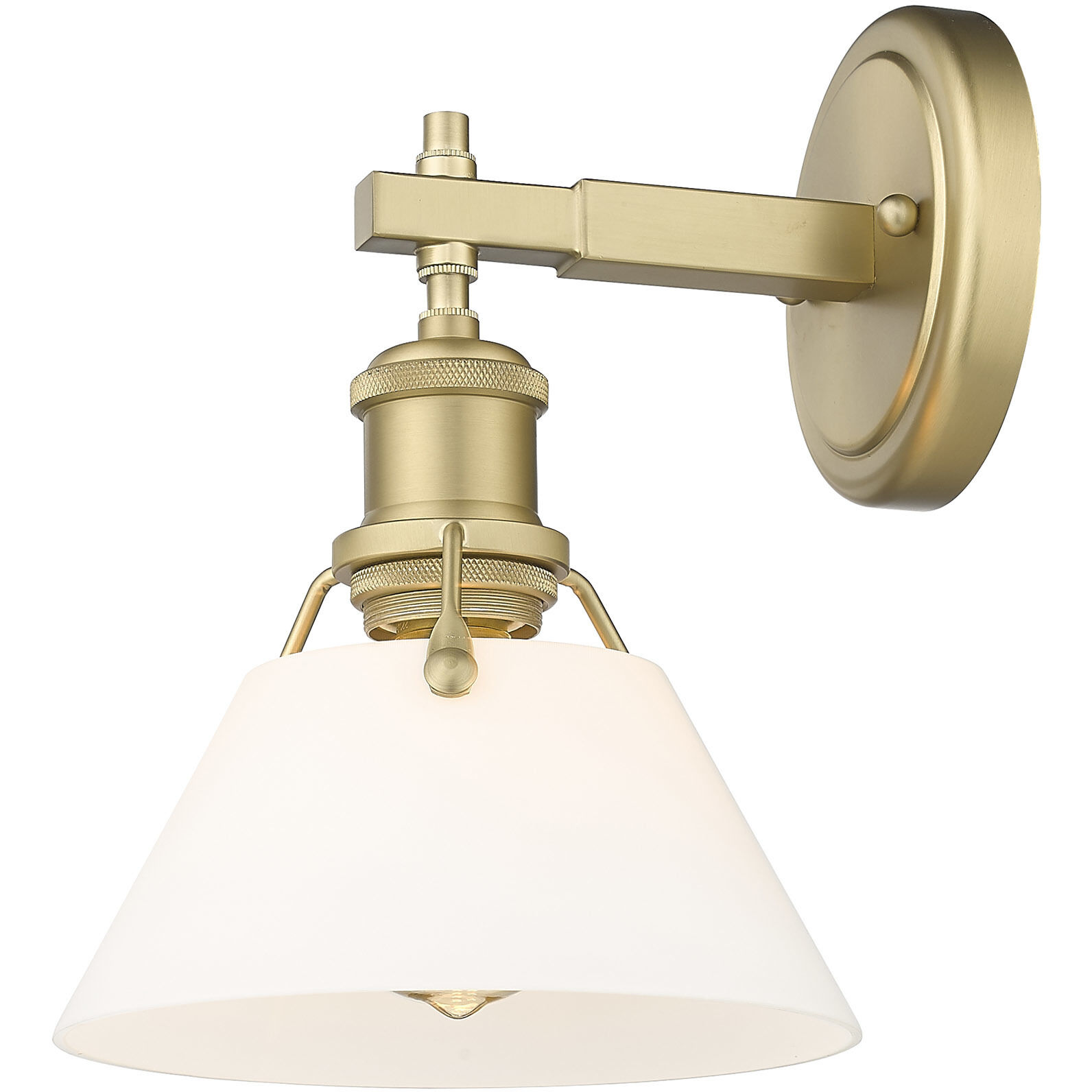Yep Orwell Vanity Wall Light in Opal Glass, Brushed Champagne Brass