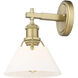 Yep Orwell Vanity Wall Light in Opal Glass, Brushed Champagne Brass