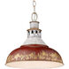 Kinsley 1 Light 14 inch Aged Galvanized Steel Pendant Ceiling Light in Antique Red, Large