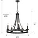 Saldano 27.5 inch 60.00 watt Matte Black Chandelier Ceiling Light