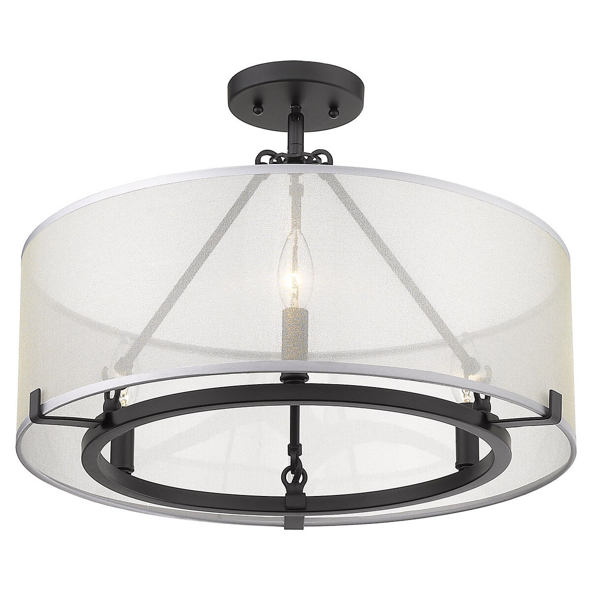 Golden Lighting 5019 3SF BLK Alyssa 3 Light 20 inch Matte Black