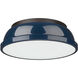 Duncan 2 Light 14 inch Rubbed Bronze Flush Mount Ceiling Light in Matte Navy
