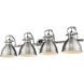 Yep Duncan Vanity Wall Light in Chrome, Pewter