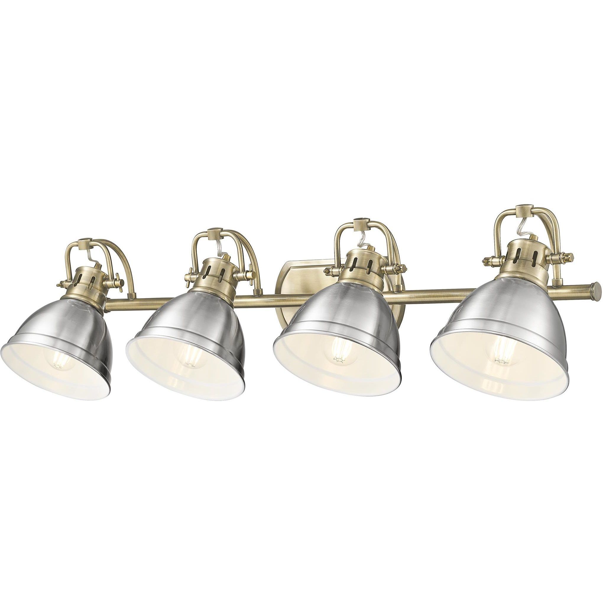Yep Duncan Vanity Wall Light in Aged Brass, Pewter