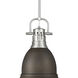 Yep Duncan 1 Light 8.88 inch Pewter Pendant Ceiling Light in Rubbed Bronze