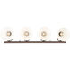 Hines 4 Light 34.5 inch Rubbed Bronze Bath Vanity Light Wall Light in Opal Glass