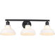 Carver 3 Light 28 inch Matte Black Bath Vanity Wall Light in Vintage Milk Glass