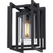 Tribeca 1 Light 11 inch Natural Black Outdoor Wall Sconce in Clear Glass