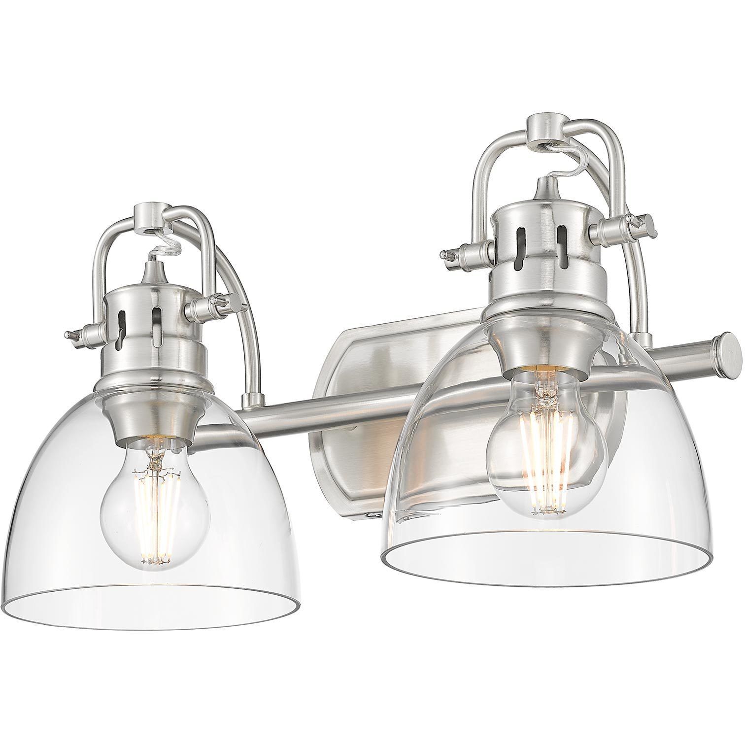 Yep Duncan Vanity Wall Light in Pewter, Clear Glass