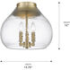 Ariella 3 Light 13.75 inch Brushed Champagne Brass Flush Mount Ceiling Light