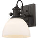 Hines 1 Light 7 inch Rubbed Bronze Semi-flush Ceiling Light in Opal Glass, Damp