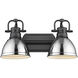 Yep Duncan Vanity Wall Light in Matte Black, Chrome