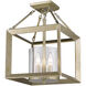 Smyth 3 Light 11.75 inch White Gold Semi-Flush Mount Ceiling Light in Clear Glass, Convertible